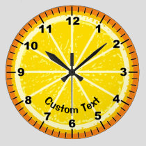 Orange Slice Large Clock