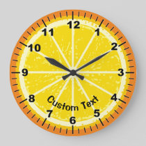 Orange Slice Large Clock