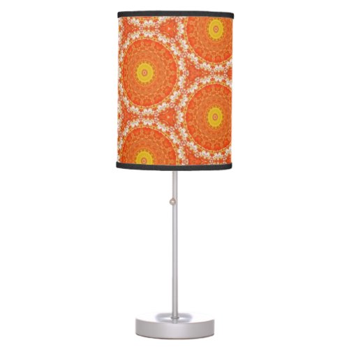 Orange Slice Mandala Cute Fun Bold Colorful Quirky Table Lamp