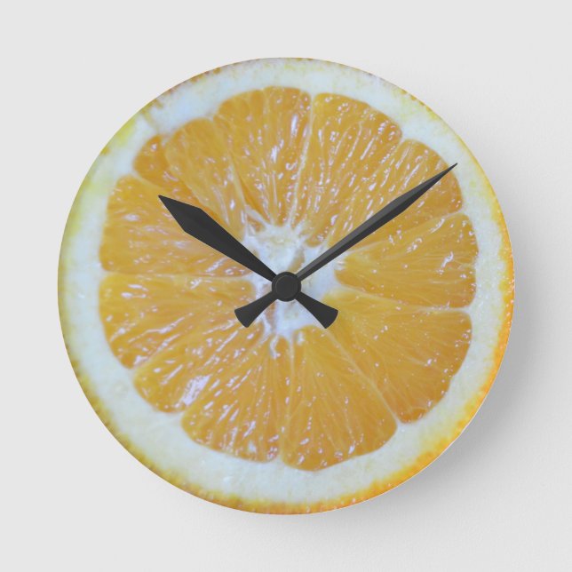 Orange Slice Novelty Round Clock (Front)