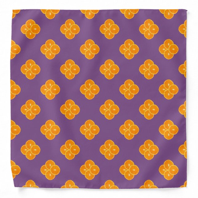 Orange Slice on Purple Background Bandana (Front)
