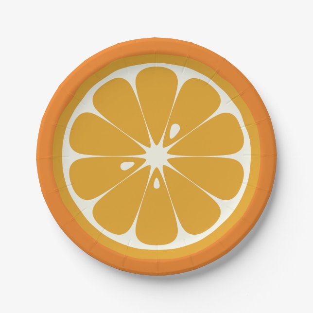 Orange Slice Paper Plates (Front)
