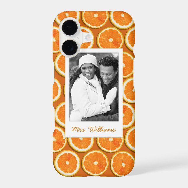Orange Slice Pattern | Add Your Photo Iphone Case (Back)