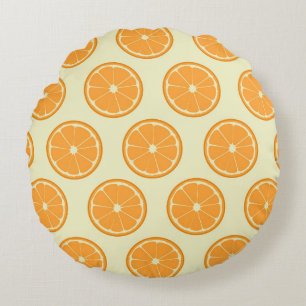 Orange Slice Pattern Round Pillow
