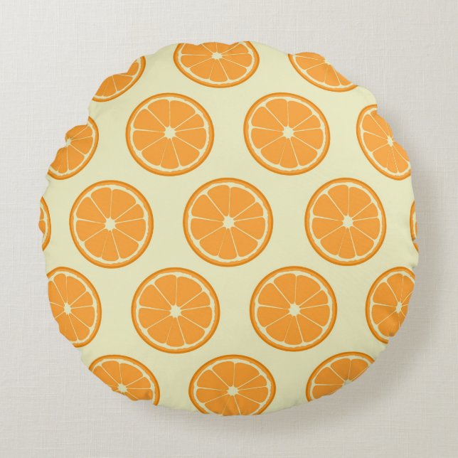 Orange Slice Pattern  Round Pillow (Front)