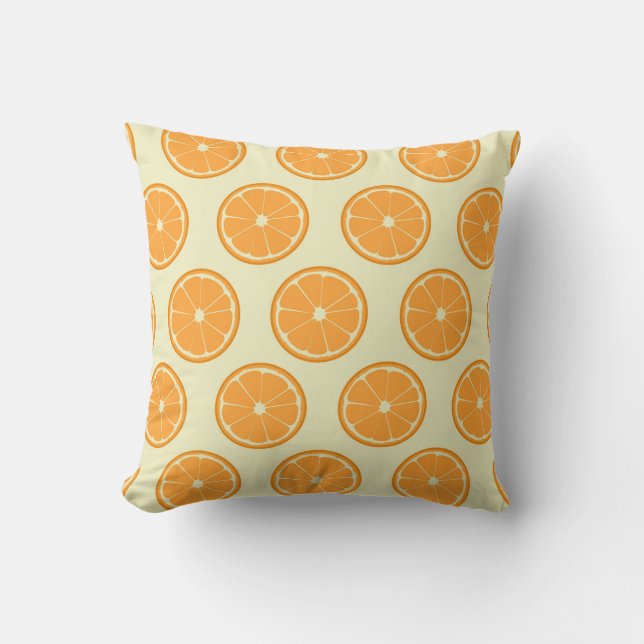 Orange Slice Pattern  Throw Pillow (Front)