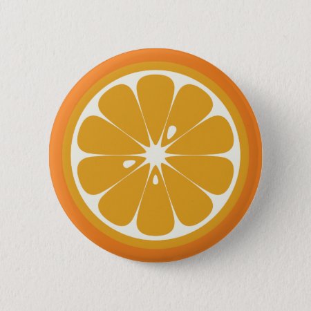 Orange Slice Pinback Button