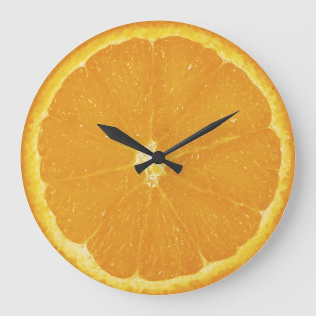 Orange Slice Pizza Wall Clock (Front)