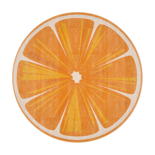 Orange Slice Round Cutting Board (Front)