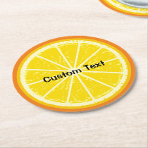 Orange Slice Round Paper Coaster