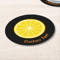 Orange Slice Round Paper Coaster