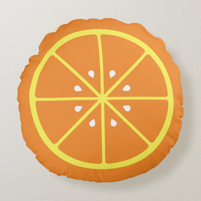 Orange Slice Round Pillow (Front)