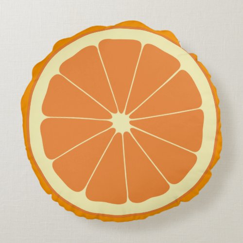 Orange Slice Round Pillow