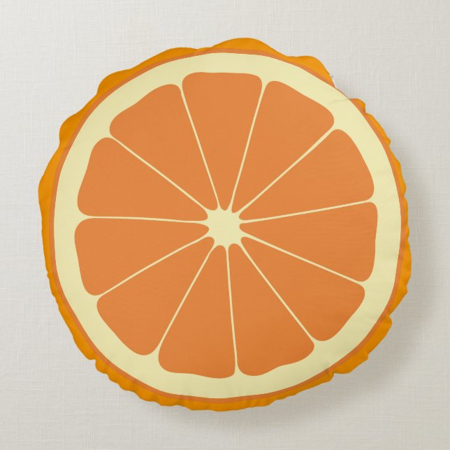Orange Slice Round Pillow (Back)
