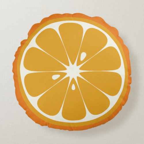 Orange Slice Round Pillow