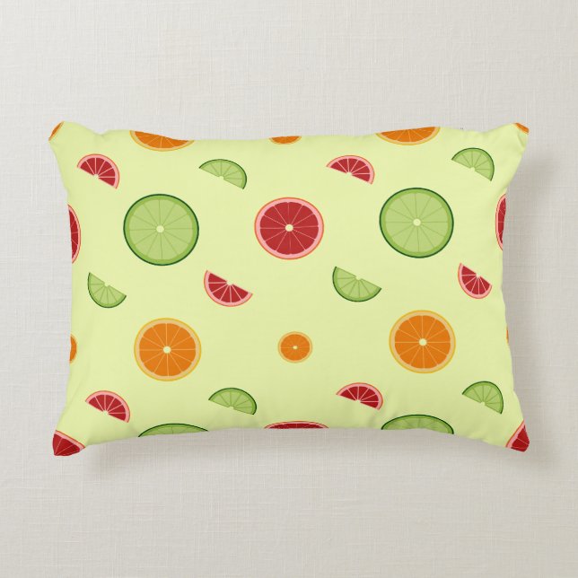 Orange Slice Seamless Pattern Accent Pillow (Front)
