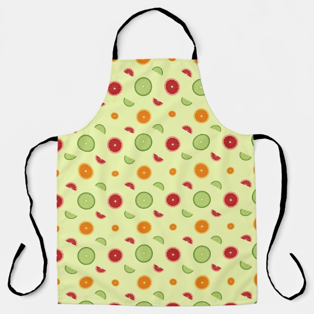 Orange Slice Seamless Pattern Apron (Front)