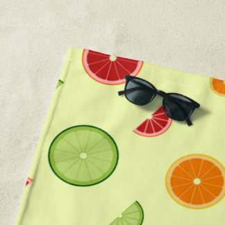 Orange Slice Seamless Pattern Beach Towel