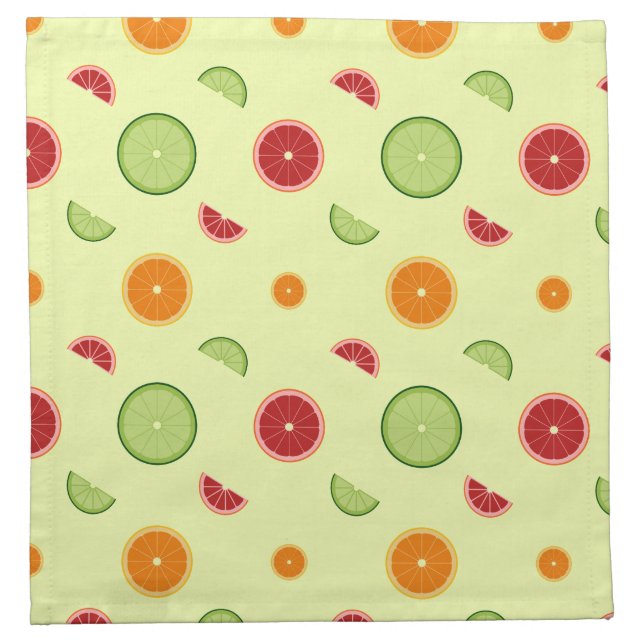 Orange Slice Seamless Pattern Cloth Napkin (Front)
