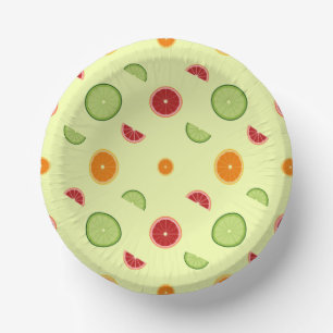 Orange Slice Seamless Pattern Paper Bowls