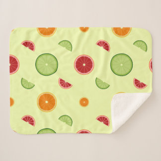 Orange Slice Seamless Pattern Sherpa Blanket