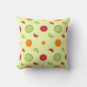Orange Slice Seamless Pattern Throw Pillow