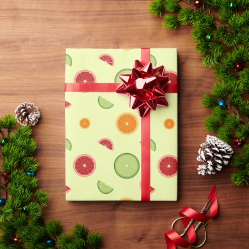 Orange Slice Seamless Pattern Wrapping Paper