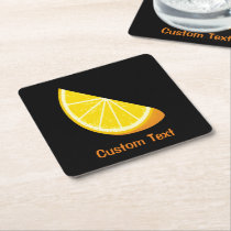 Orange Slice Square Paper Coaster