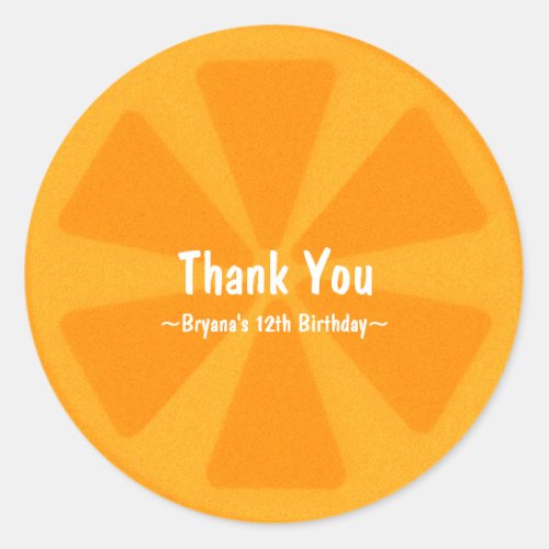 Orange Slice Summer Birthday Party Favor Sticker