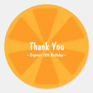 Orange Slice Summer Birthday Party Favor Sticker