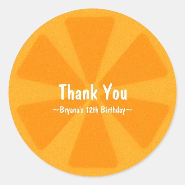 Orange Slice Summer Birthday Party Favor Sticker (Front)