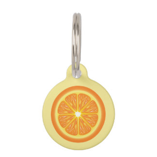 Orange Slice With Name &amp; Number Pet ID Tag