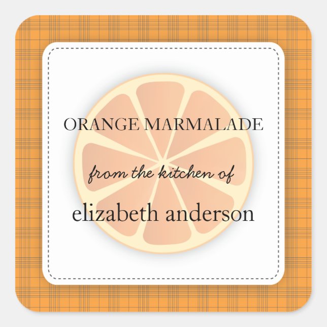 Orange Slice with Plaid From the Kitchen of Label (Front)