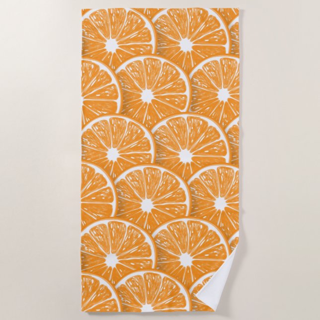 Orange slices beach towel (Front)