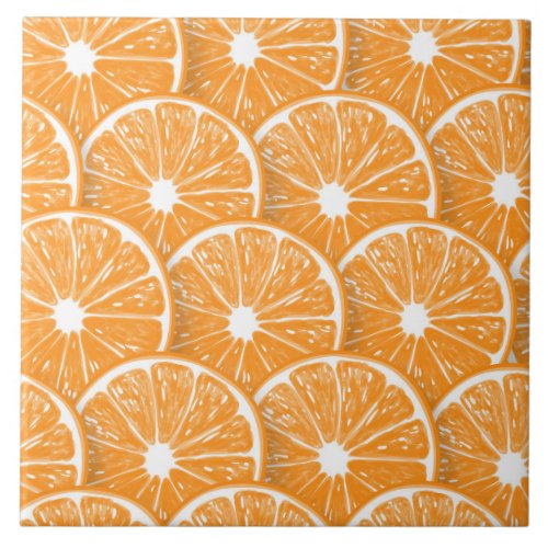 Orange slices ceramic tile