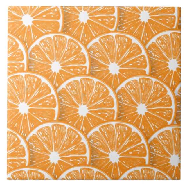 Orange slices ceramic tile (Front)