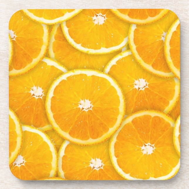 Orange slices drink coaster (Front)
