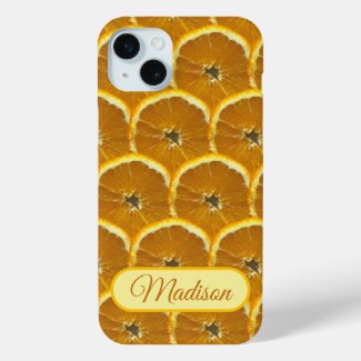Orange slices fresh fruit pattern custom name