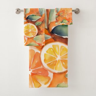 Orange Slices Fresh Watercolor Citrus Design