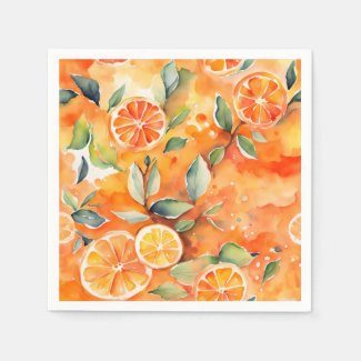 Orange Slices Fresh Watercolor Citrus Design