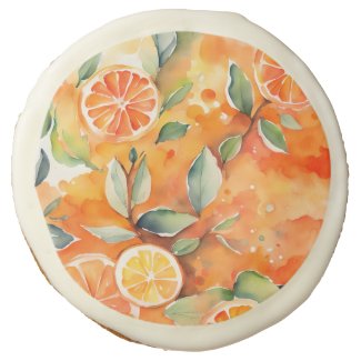 Orange Slices Fresh Watercolor Citrus Design