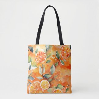 Orange Slices Fresh Watercolor Citrus Design