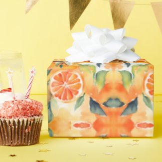 Orange Slices Fresh Watercolor Citrus Design