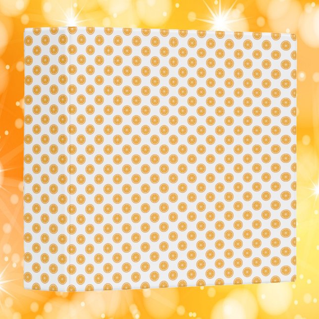 Orange Slices Fruit Pattern 3 Ring Binder (A binder featuring an orange slice pattern)