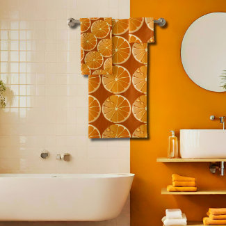 Orange slices in burnt orange