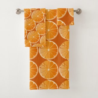 Orange slices in burnt orange