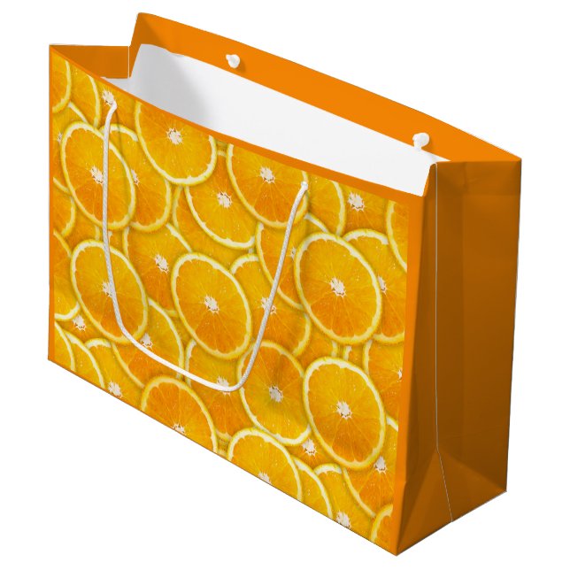 Orange slices large gift bag (Front Angled)