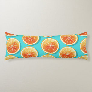 Orange Slices on Blue Body Pillow