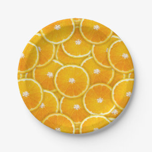 Orange slices paper plates
