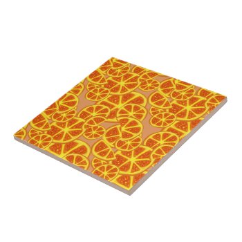 Orange Slices Pattern Ceramic Tile by saradaboru at Zazzle
